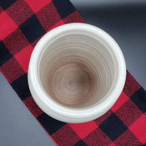 SOLD Eldreth Pottery Vase Santa Blue Salt Glaze 8" Signed Dated 1990 - Picture 9 of 12